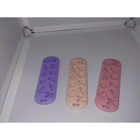 Baby Teethers Roku Remotes Set Of Three Peach Purple And Pink - Picture 2 of 2